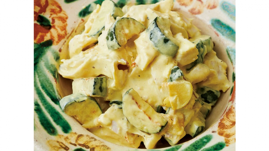 焼きズッキーニのチキンサラダ