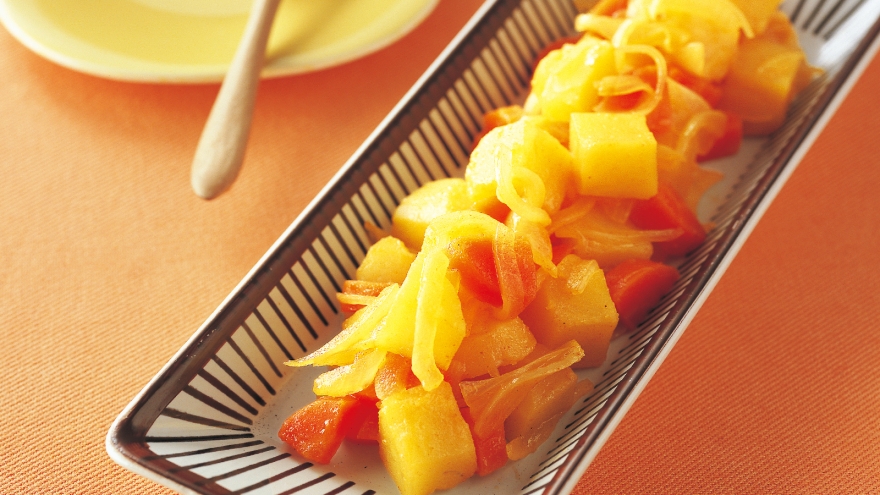 カレー風味の温野菜