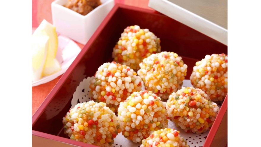 いかボールのぶぶあられ揚げ