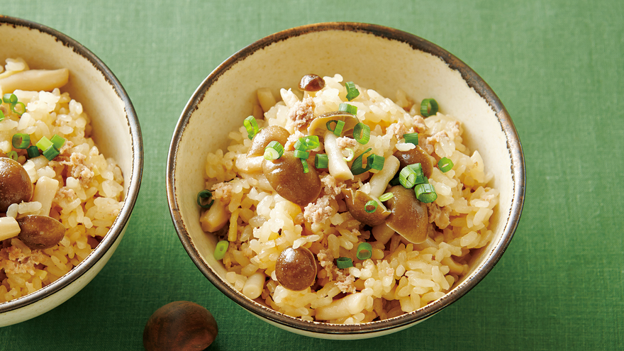 豚ひき肉としめじの炊き込みご飯 レシピ 大庭 英子さん みんなのきょうの料理 おいしいレシピや献立を探そう