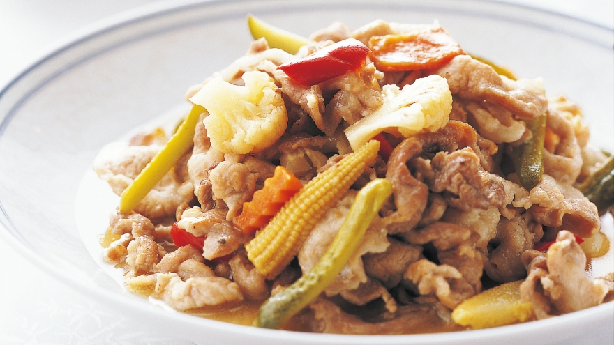 豚こまのピクルス炒め