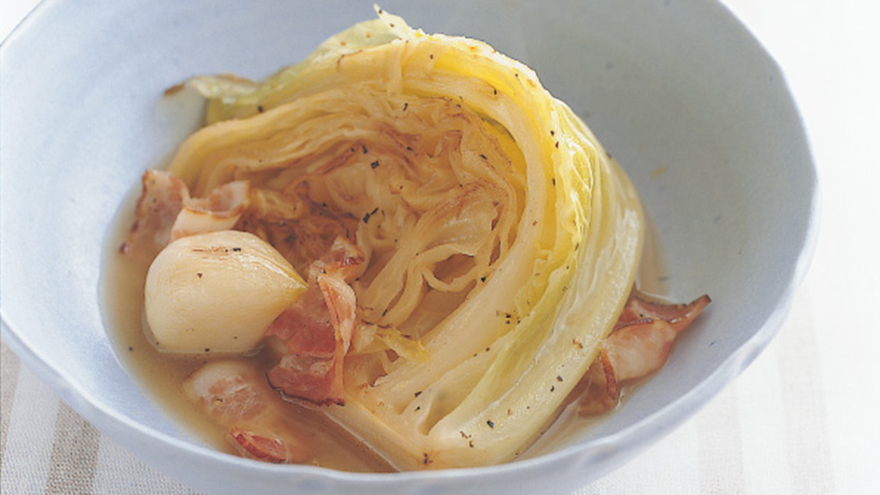 にんにくとキャベツのワイン煮