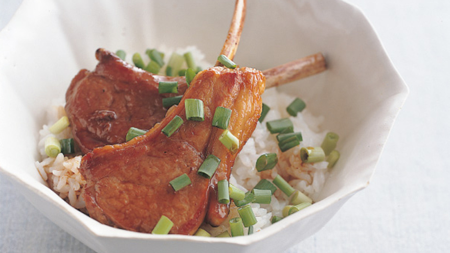 ラムチョップの照り焼き丼