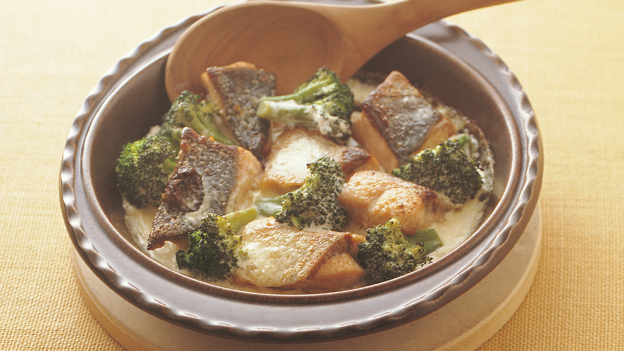 鮭とブロッコリーのグラタン