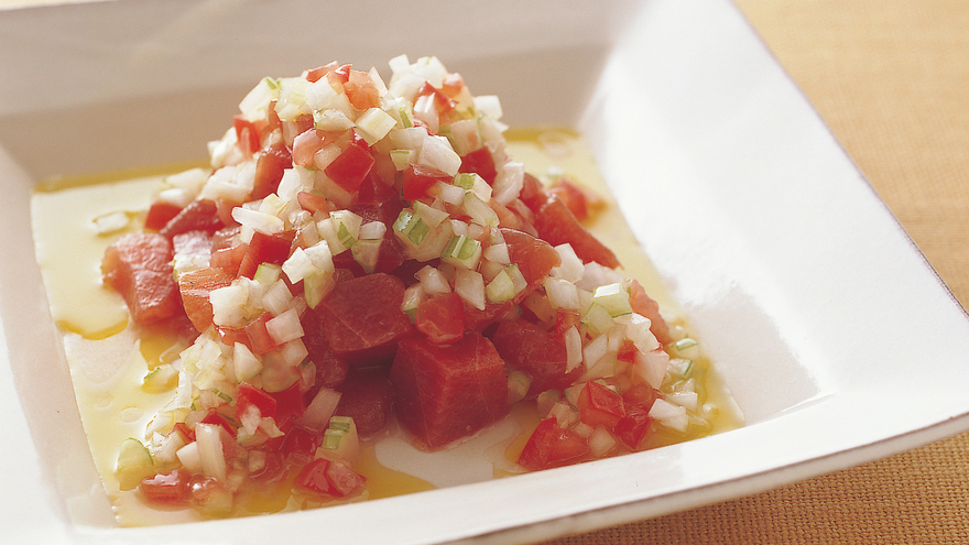 まぐろの野菜ドレッシングかけ