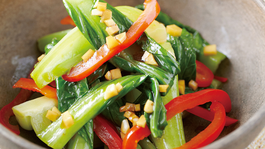 青菜のにんにくじょうゆあえ