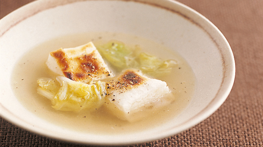 焼きもちの煮汁かけ