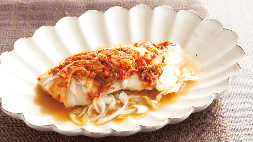 たらのキムチ蒸し