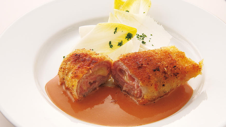 豚バラ肉のハムチーズロール