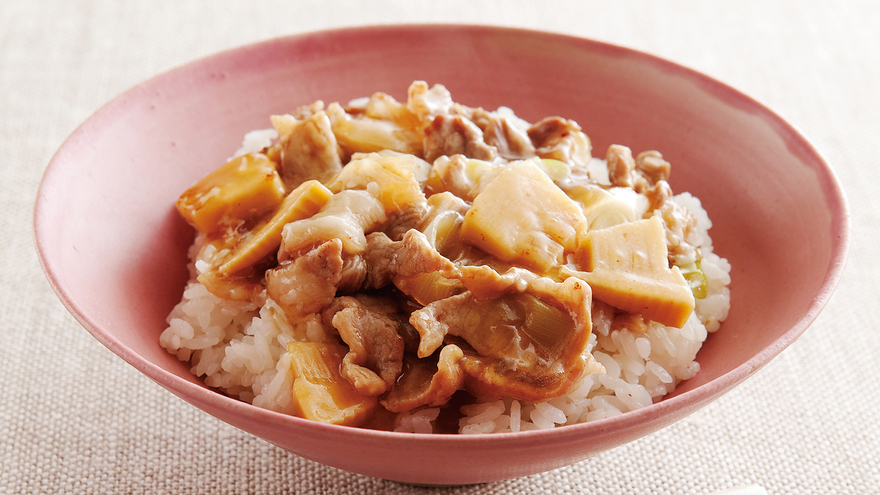 豚肉と野菜のとろみ炒めかけご飯