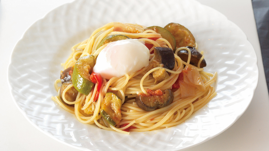 ラタトゥイユの冷製パスタ