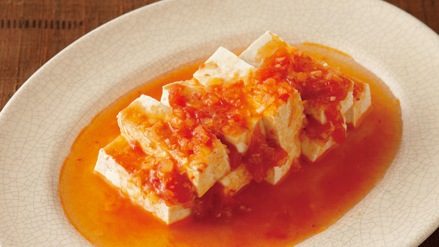 豆腐のチリソースがけ