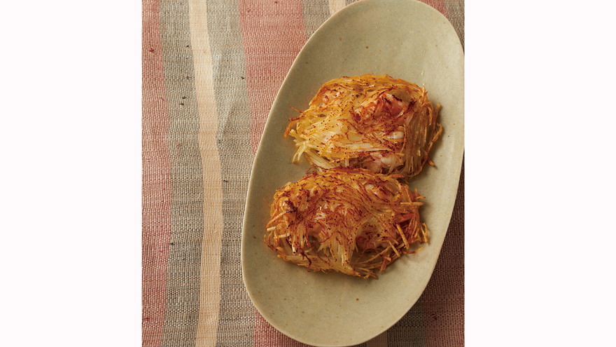 えびとじゃがいもの重ね焼き