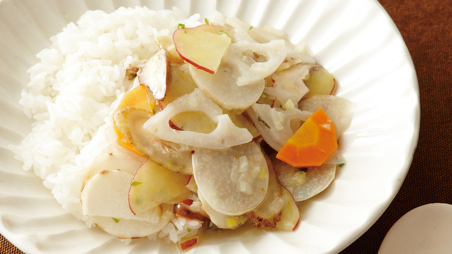 秋野菜のあんかけご飯