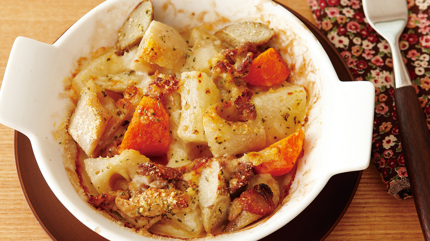 根菜ハーブチーズ焼き