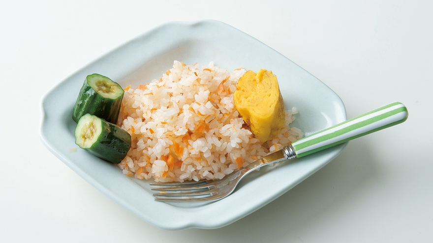 塩ざけご飯のおにぎり