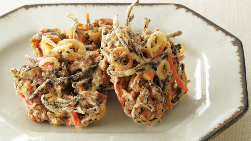 ひじきと牛こまのおかず揚げ