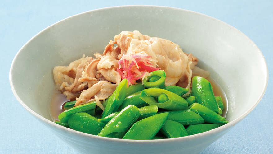 スナップえんどうと豚肉のサッと煮