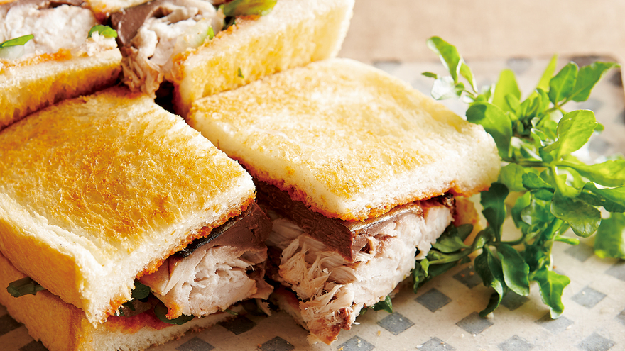 さばとクレソンのサンドイッチ