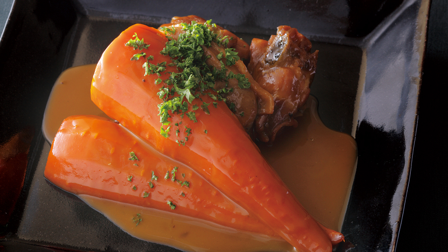 にんじんと鶏肉のブツ切り煮