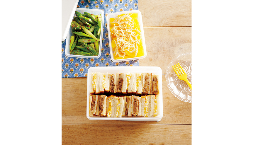 ノンフライコロッケ＆わさび卵サンド