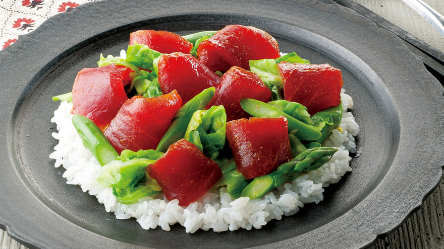 平らご飯の野菜鉄火丼