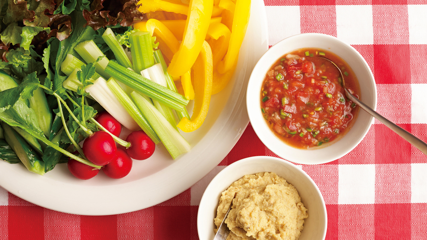 生野菜とソース2種