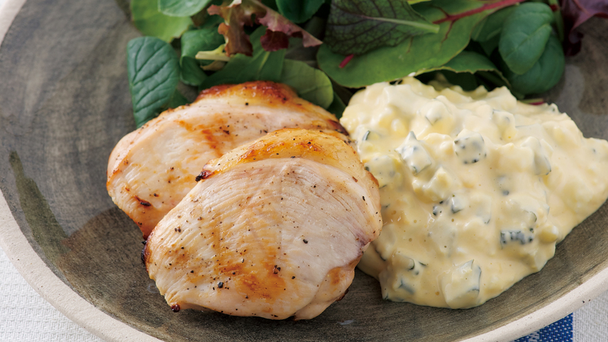 レモン鶏のゴーヤータルタルソース