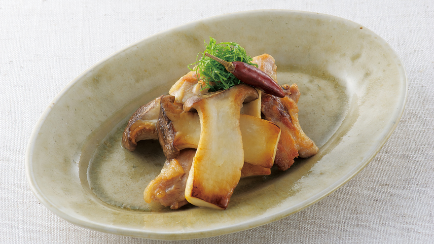 エリンギと鶏肉のアーリオ・オーリオ