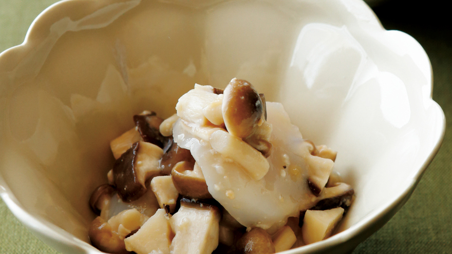 きのこと帆立ての甘酒みそ風味