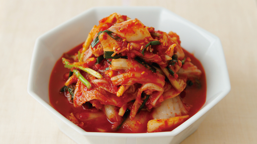 明太子で白菜キムチ