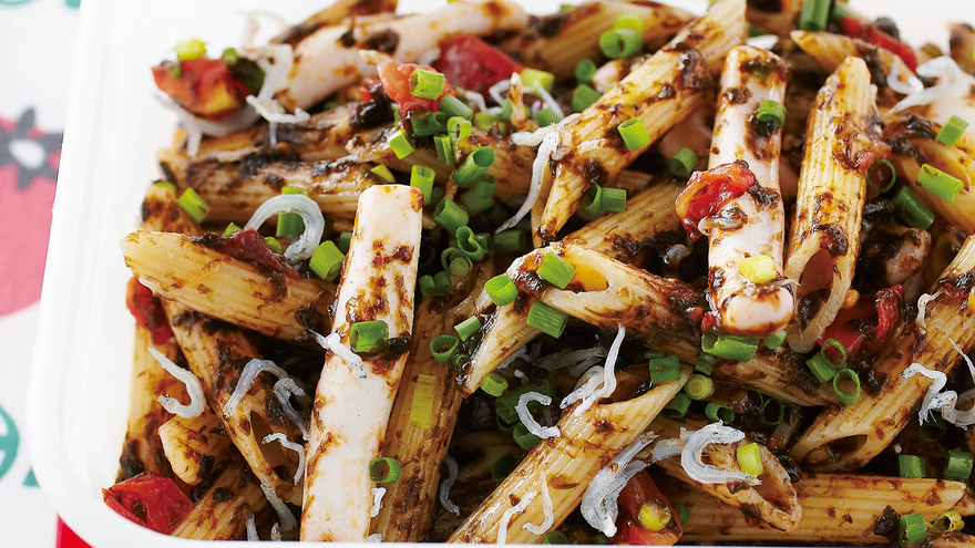 いかすみパスタ風弁当