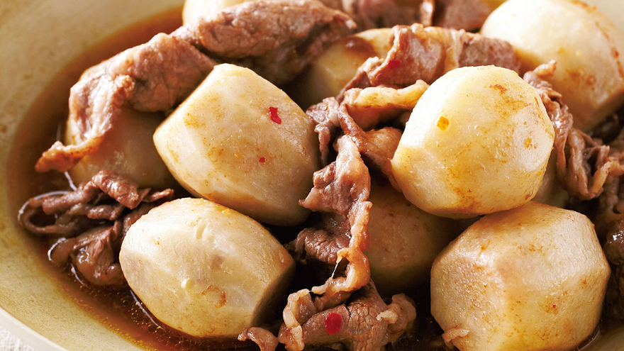 里芋と牛肉のオイスターソース煮