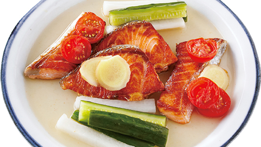 塩鮭の焼きびたし