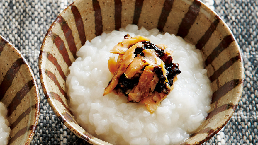 白がゆのトッピング2種　さけとのり