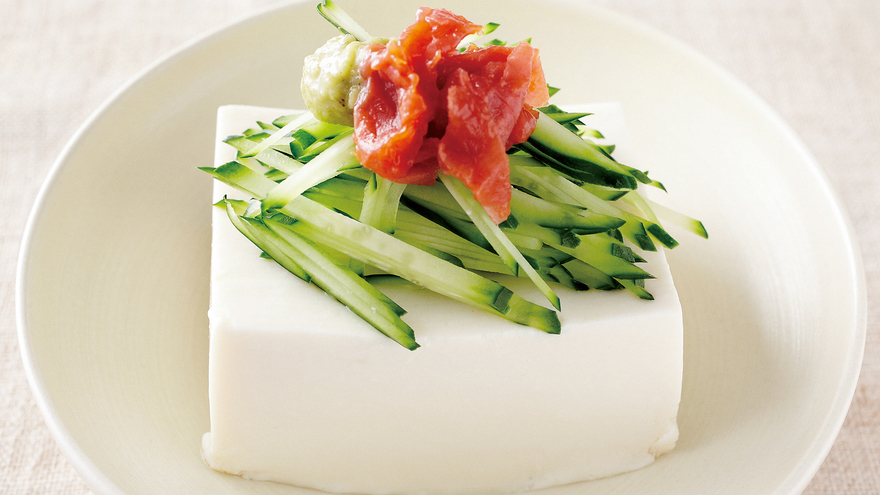 梅わさびときゅうりの冷ややっこ