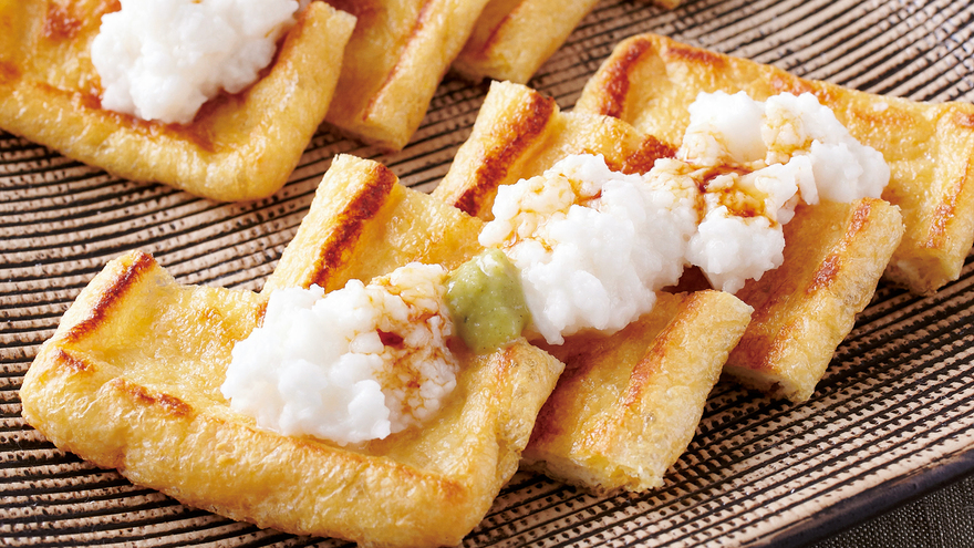 焼き油揚げ 長芋ソース