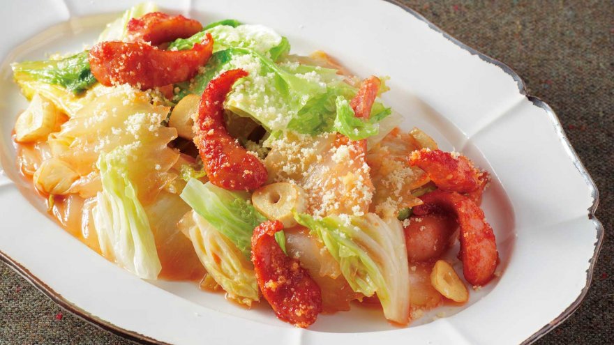 白菜のナポリタン風