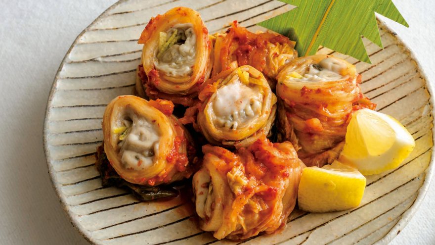 かきのキムチ巻き