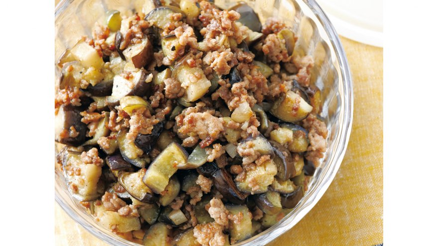 なすのにんにくそぼろ