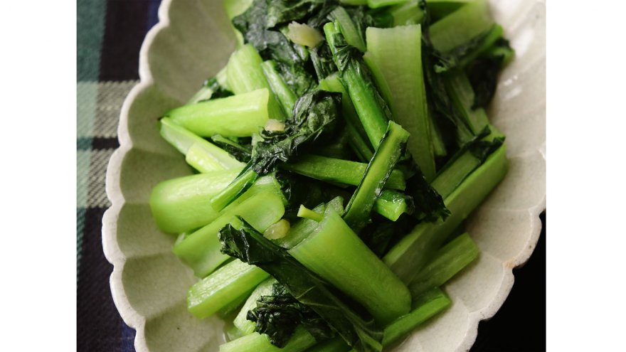 じゃがいも床の青菜炒め