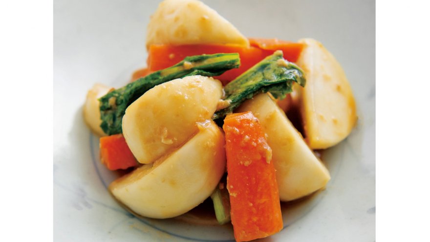 かぶとにんじんのみそあえ