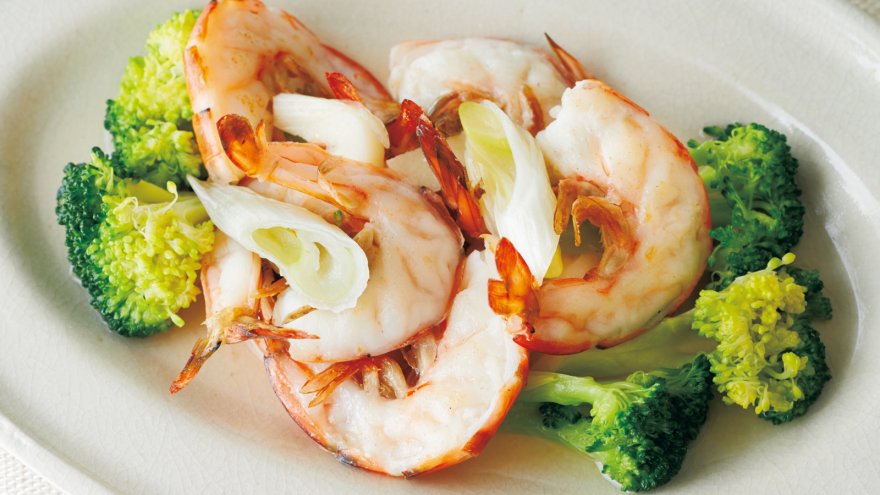 えびとブロッコリーの炒め物