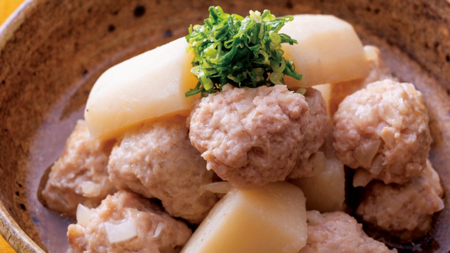 鶏つくねと長芋の煮物