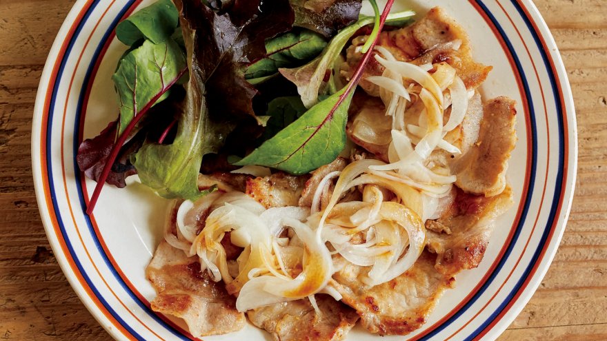 ポークソテー 酢たまねぎソース