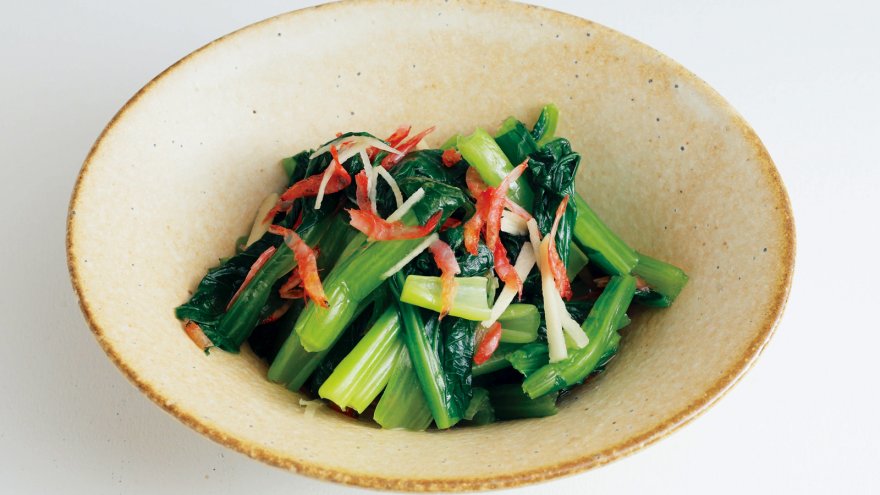 小松菜のえびしょうがあえ