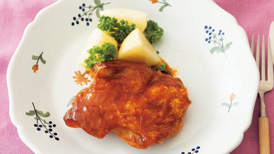 鶏肉のケチャップウスター焼き