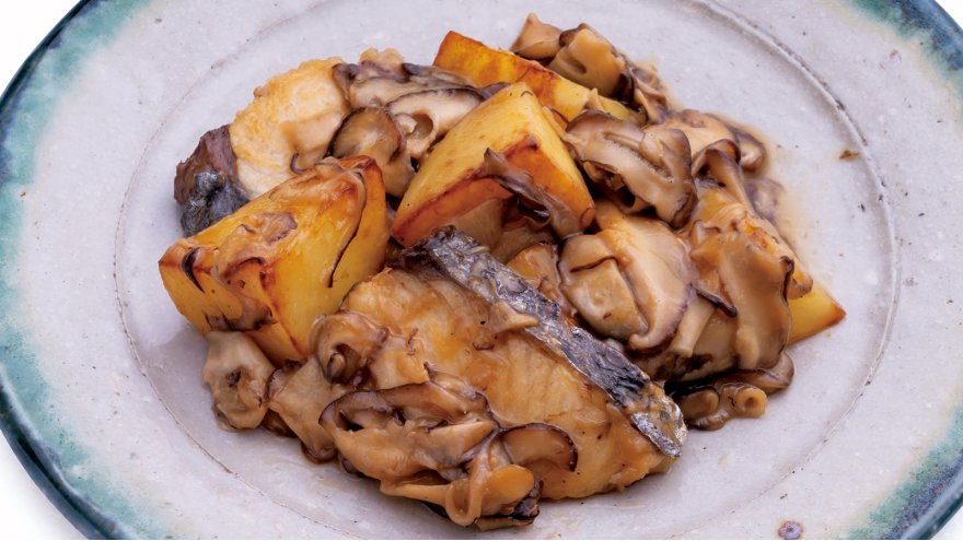 さわらとじゃがいものしいたけあん