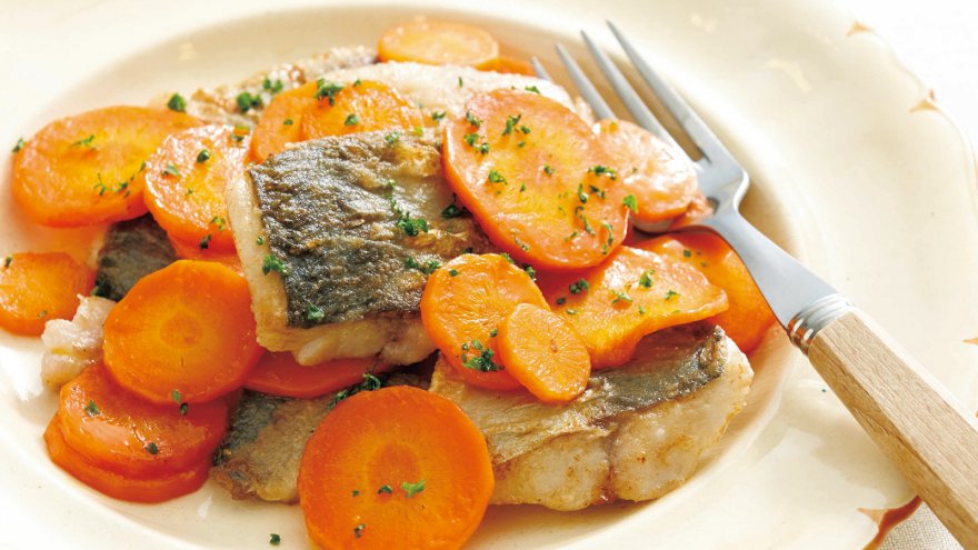 にんじんとあじのレモン風味