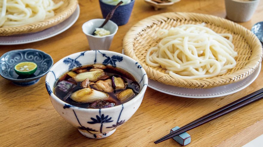 焼き野菜のつけうどん